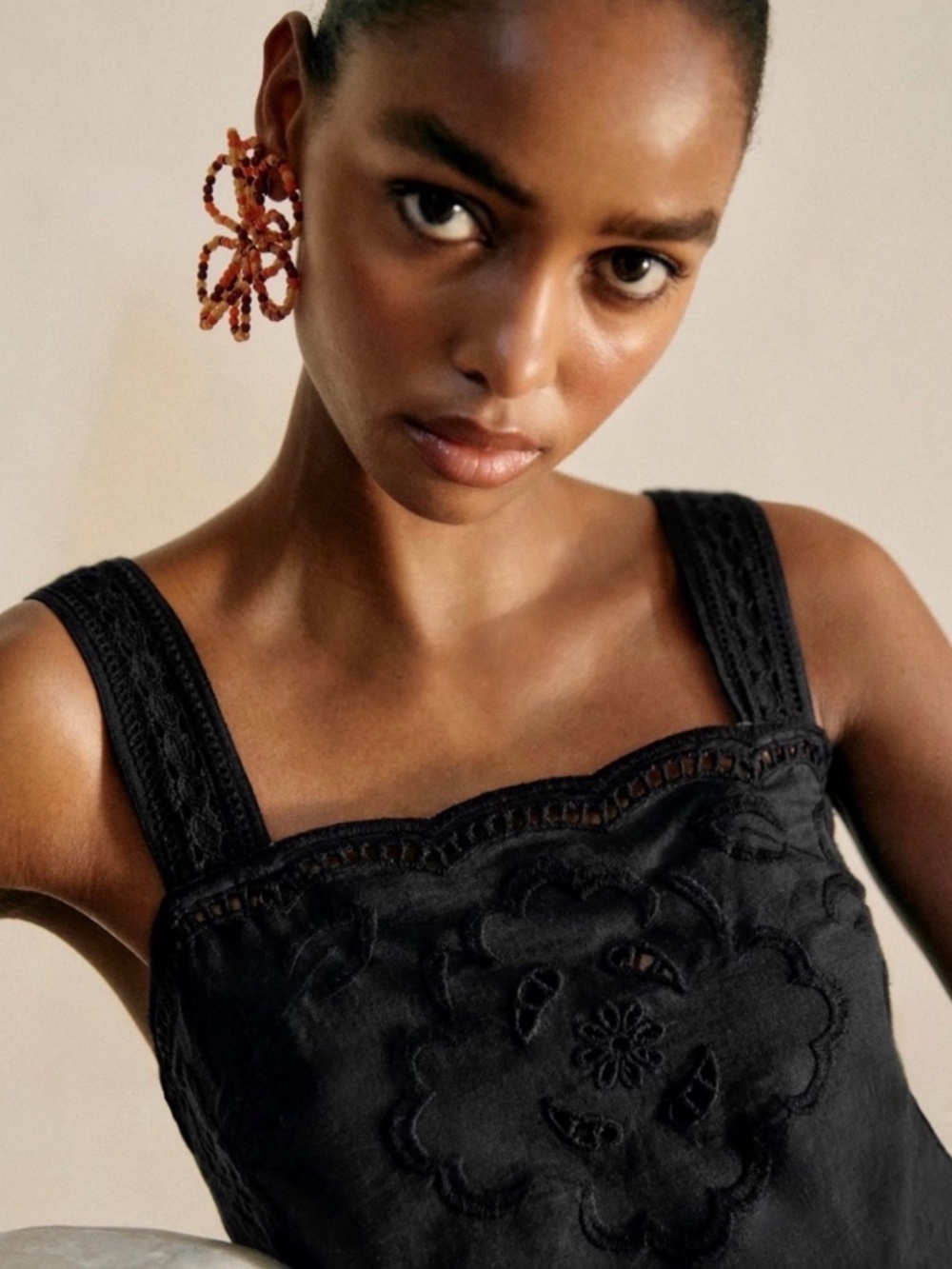 Sezane Marga Blouse Black Embroidery - Size 4
